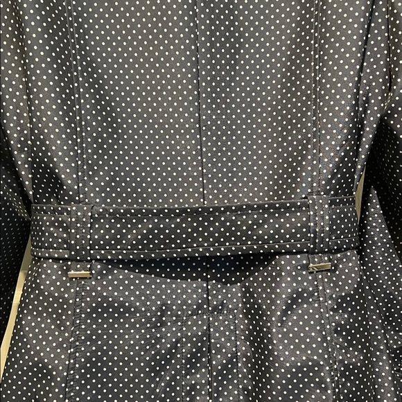 Novelti Navy/ White‎ Polka Dots Belted Water Repellent Lined Jacket Size 10 - Picture 10 of 15